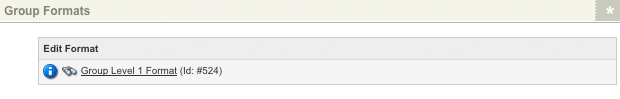 The Group formats section