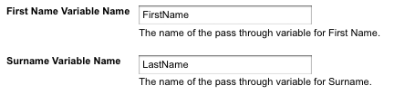 Pass-through variable keys used on a SagePay payment gateway