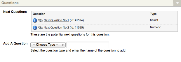 Next questions displayed in the questions section