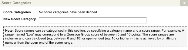 The score categories section of the details screen