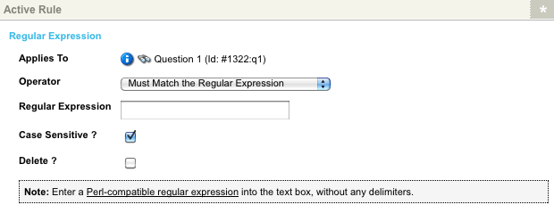 The active rule section displaying the options for the rule part