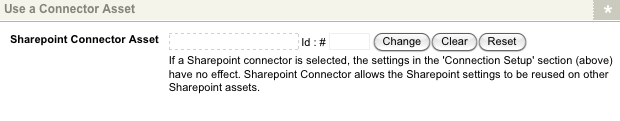 The Use a connector asset section of the Details screen