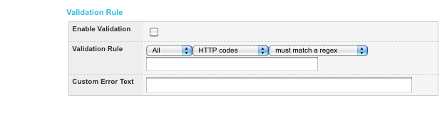 The validation rule settings for the *Call REST resource submission* action