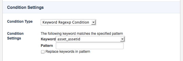 The keyword regexp condition