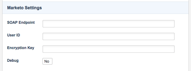 The Marketo settings section of the Details screen