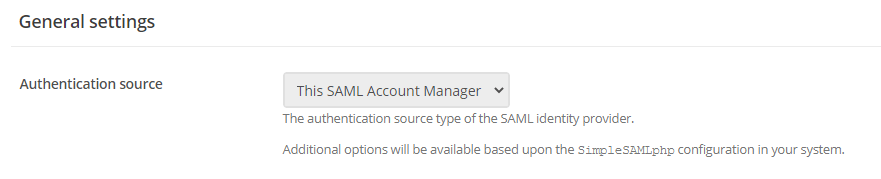 SAML account manager field