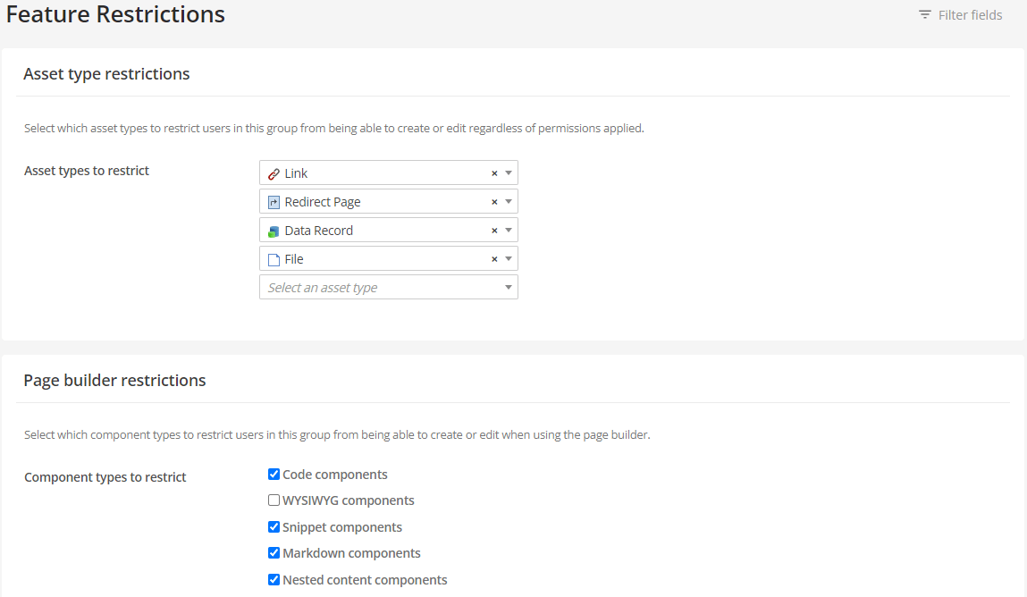 6.18 feature restrictions