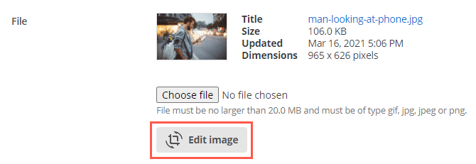 Image editor button