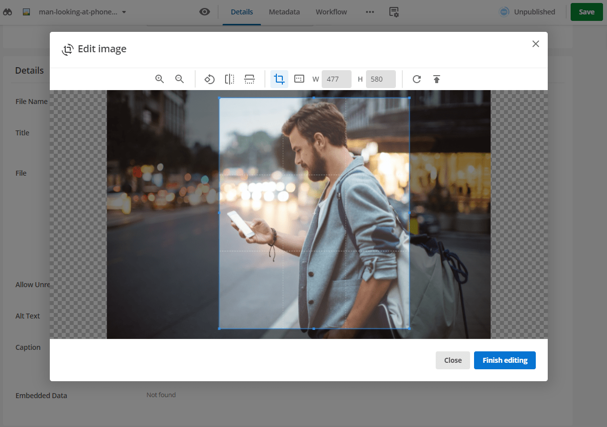 Image editor interface