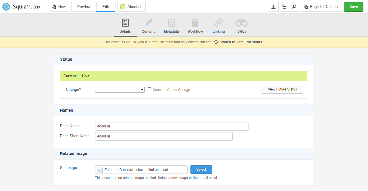 The Edit+ interface in Matrix 5