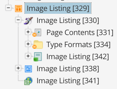 content template image listing