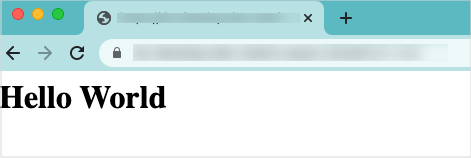 This image shows a browser tab with the words Hello World in the top left corner.