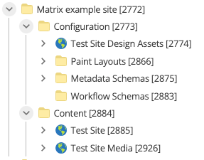 matrix example site structure