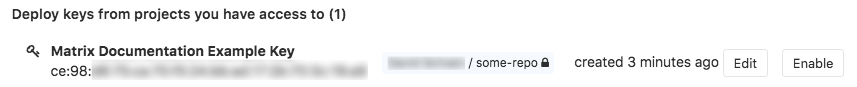 An example deploy key shown in the GitLab Deploy Keys screen