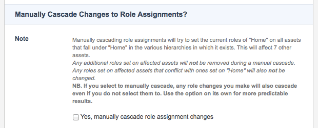 Manually cascade changes