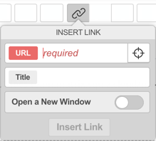 The insert link popover