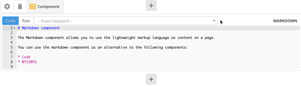 The markdown component