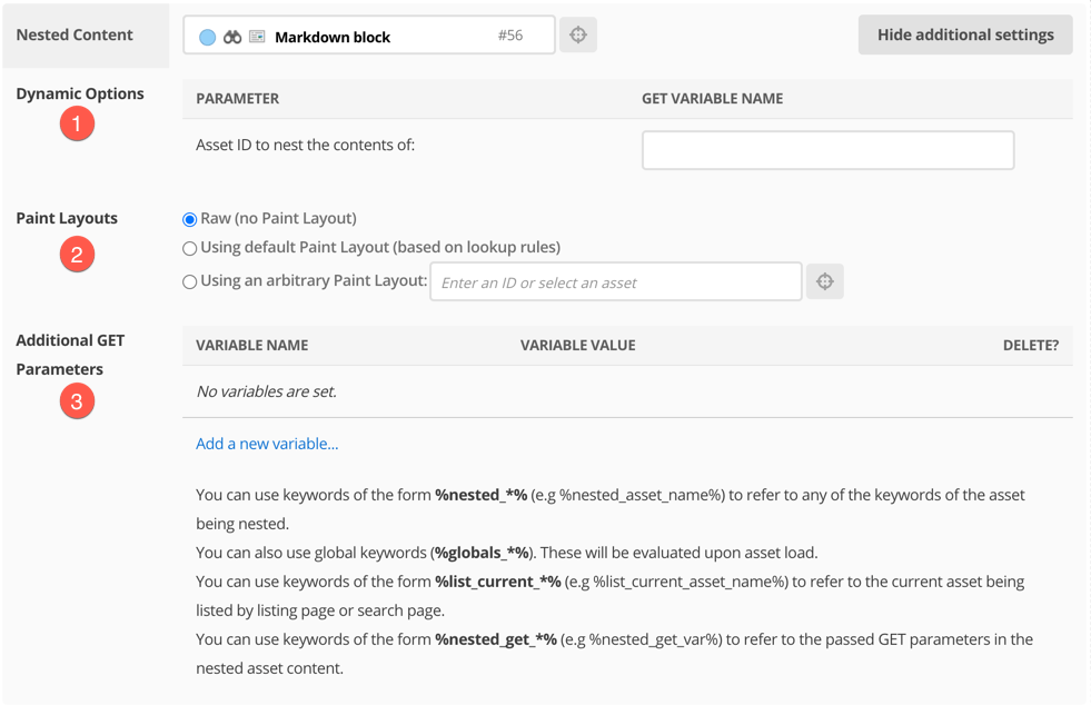 Nesting an asset in the nested content DIV