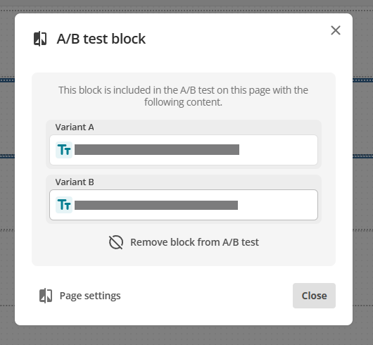 block settings