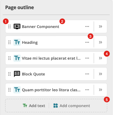 content page outline column