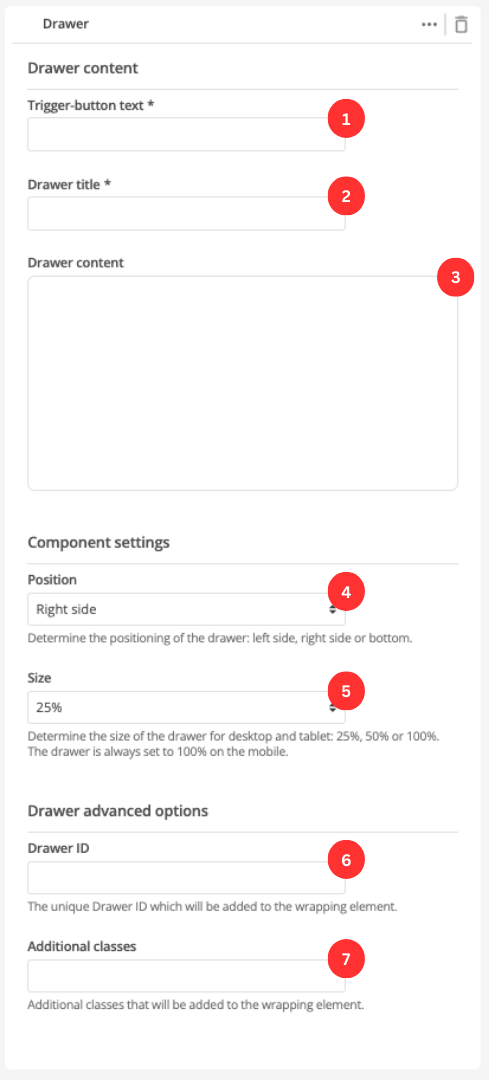 drawer fields