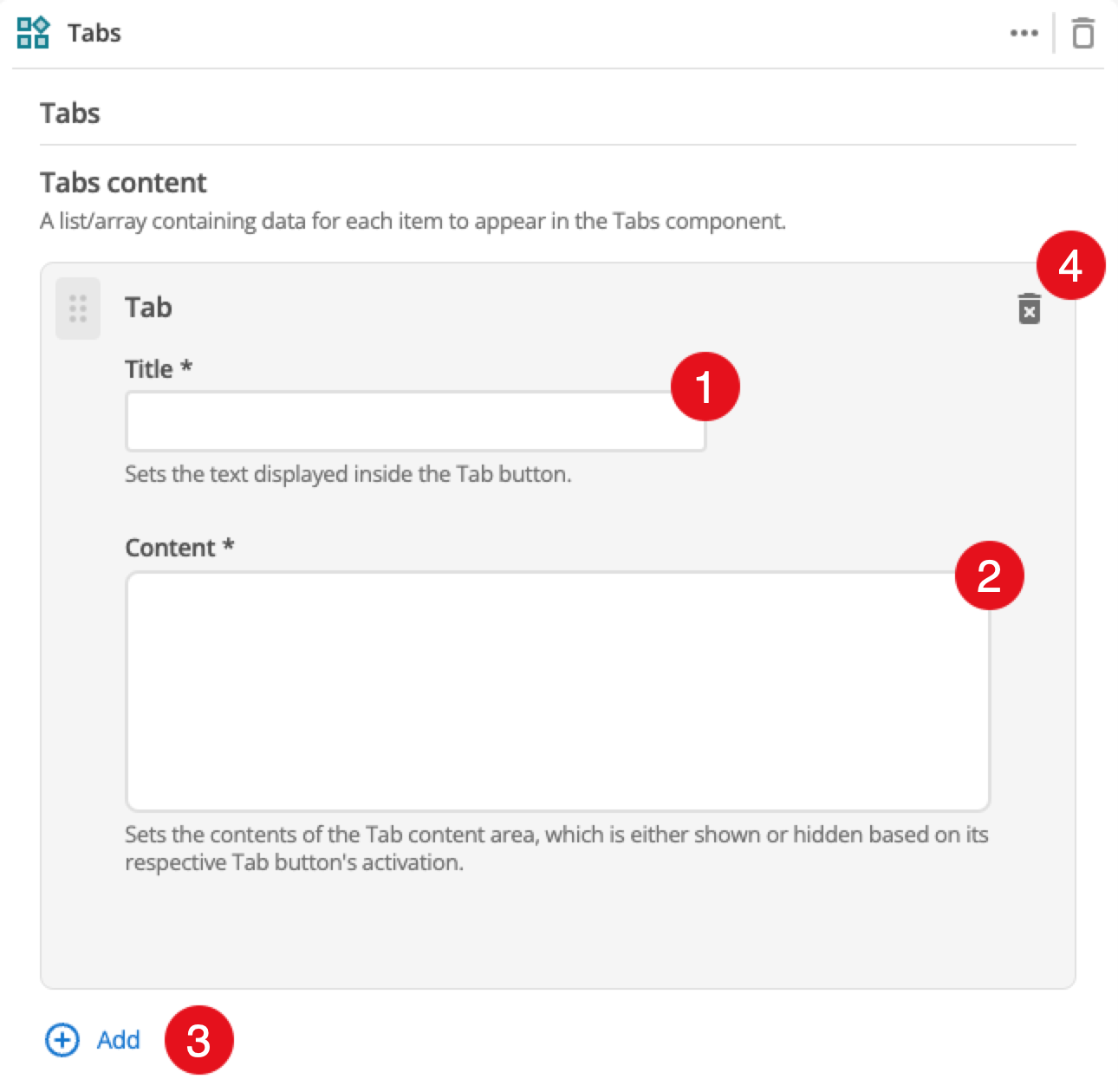 tabs fields