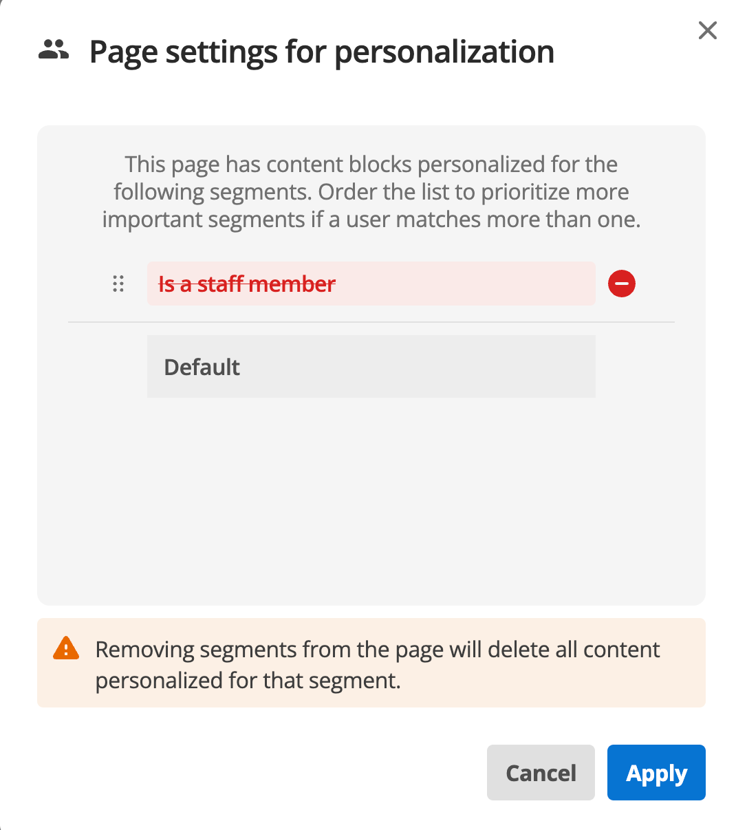 turn off personalization warning