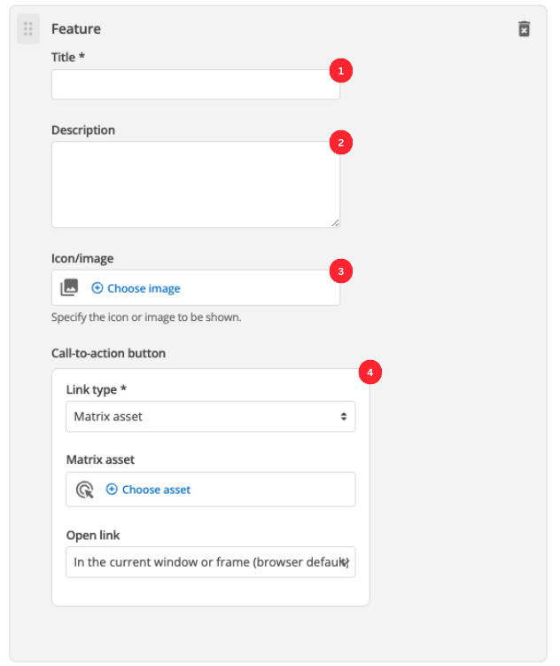 features item fields