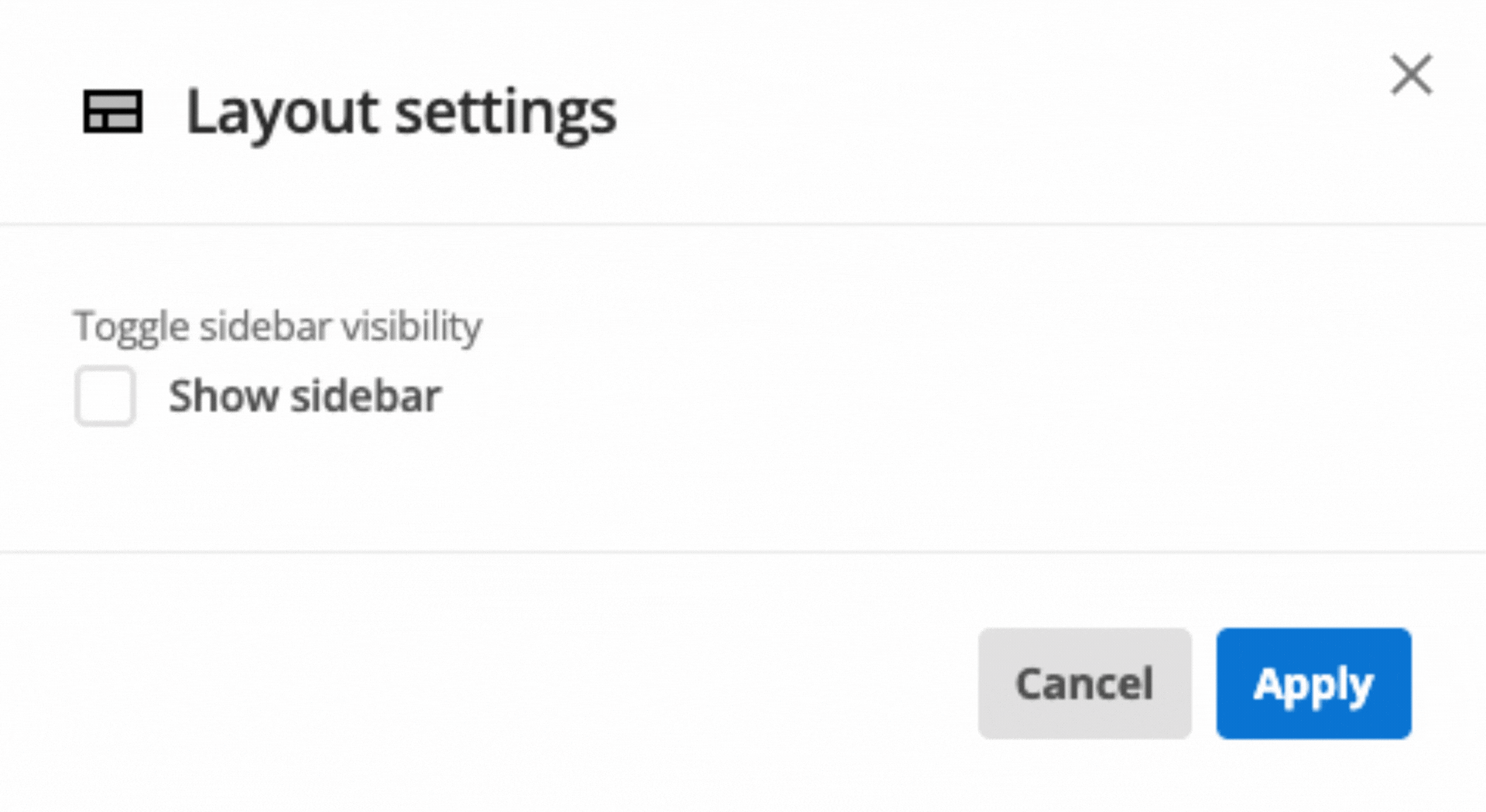 Configuring boolean layout properties in Page Builder.