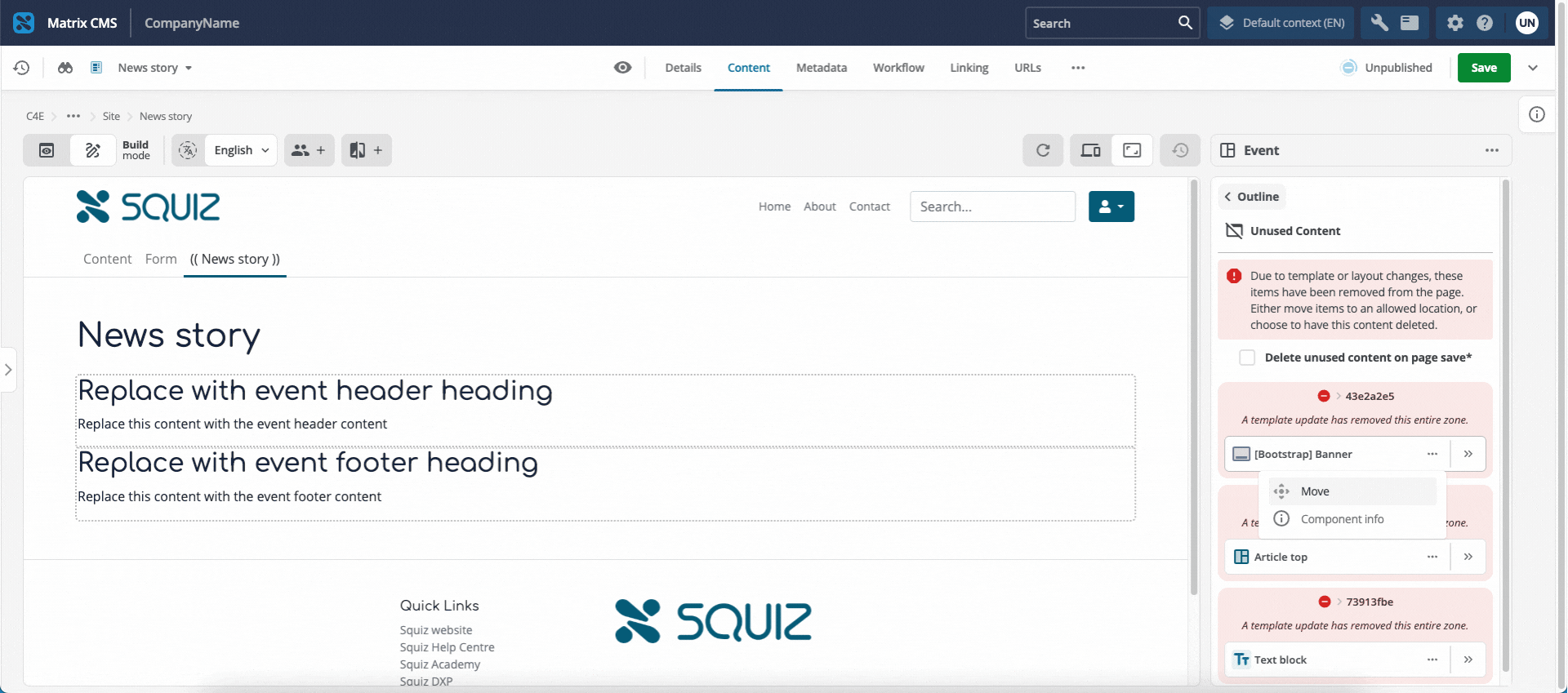 The Options Menu icon