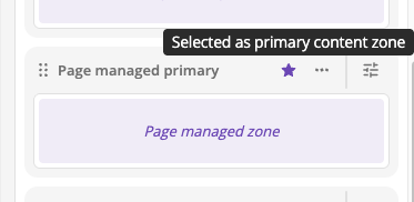 Primary content zone indicated by star icon in template outline