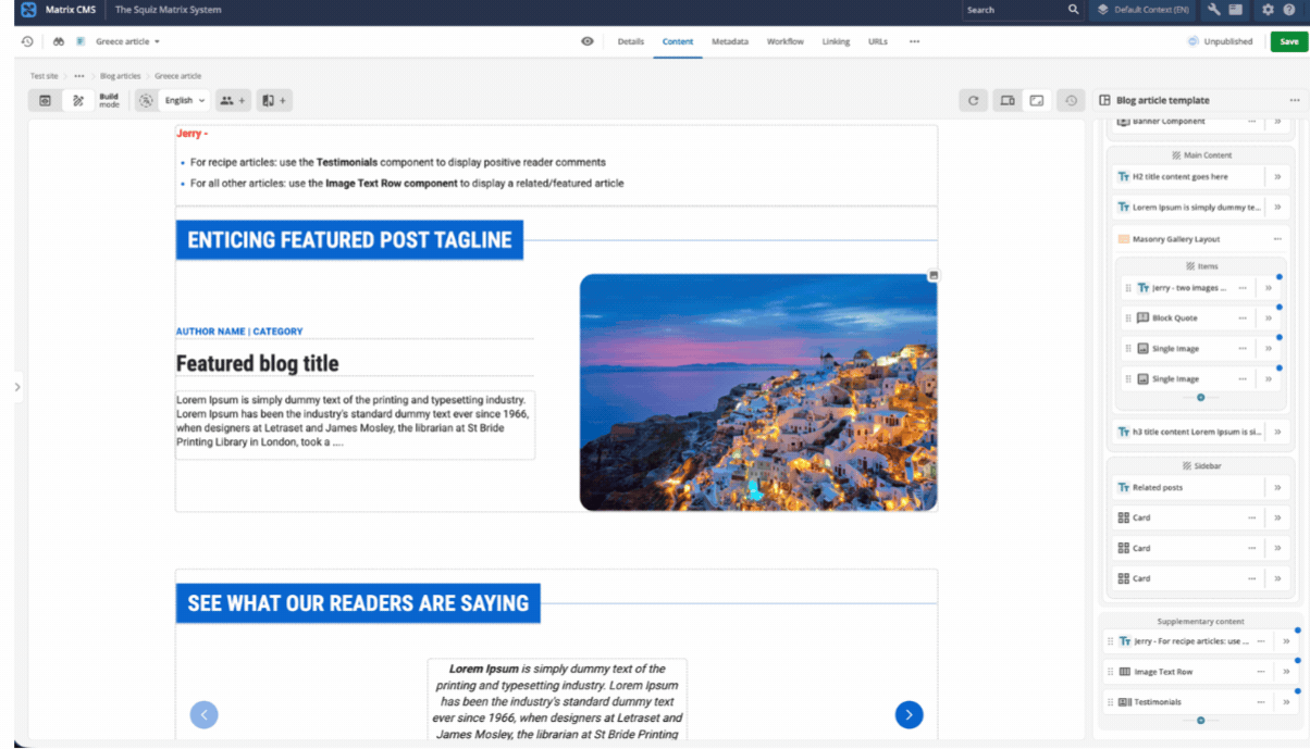 Starter content notifications in the Page Outline