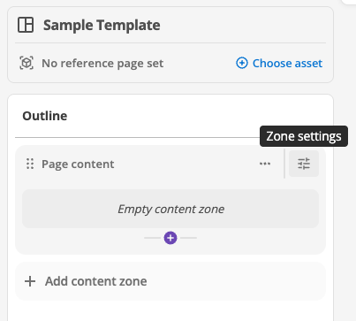 Zone settings menu location