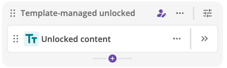 Template-managed unlocked zone icon