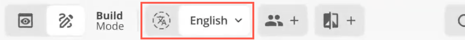 Language button in the content screen menu