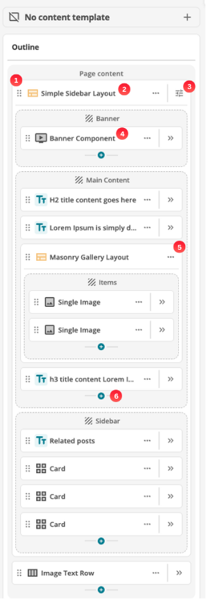 content page outline column