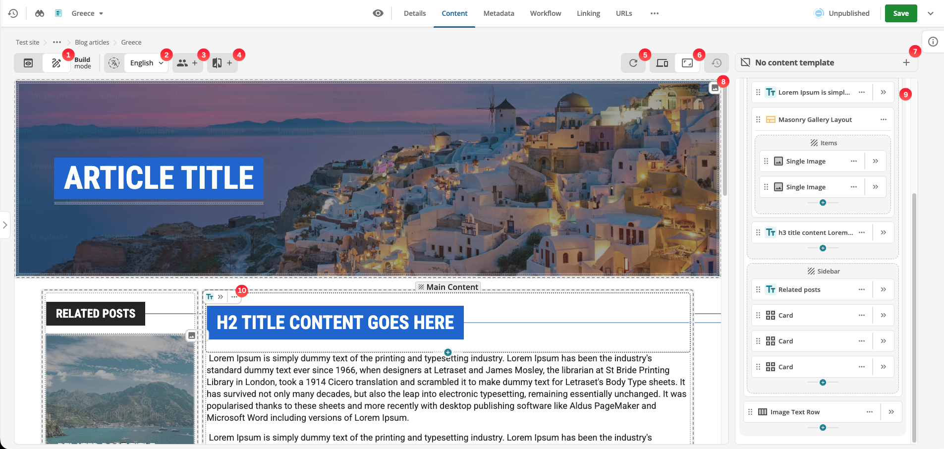 content page