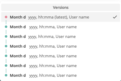 version history menu after restoring to previous version