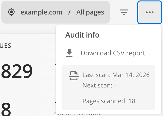 a11y auditor audit info csv