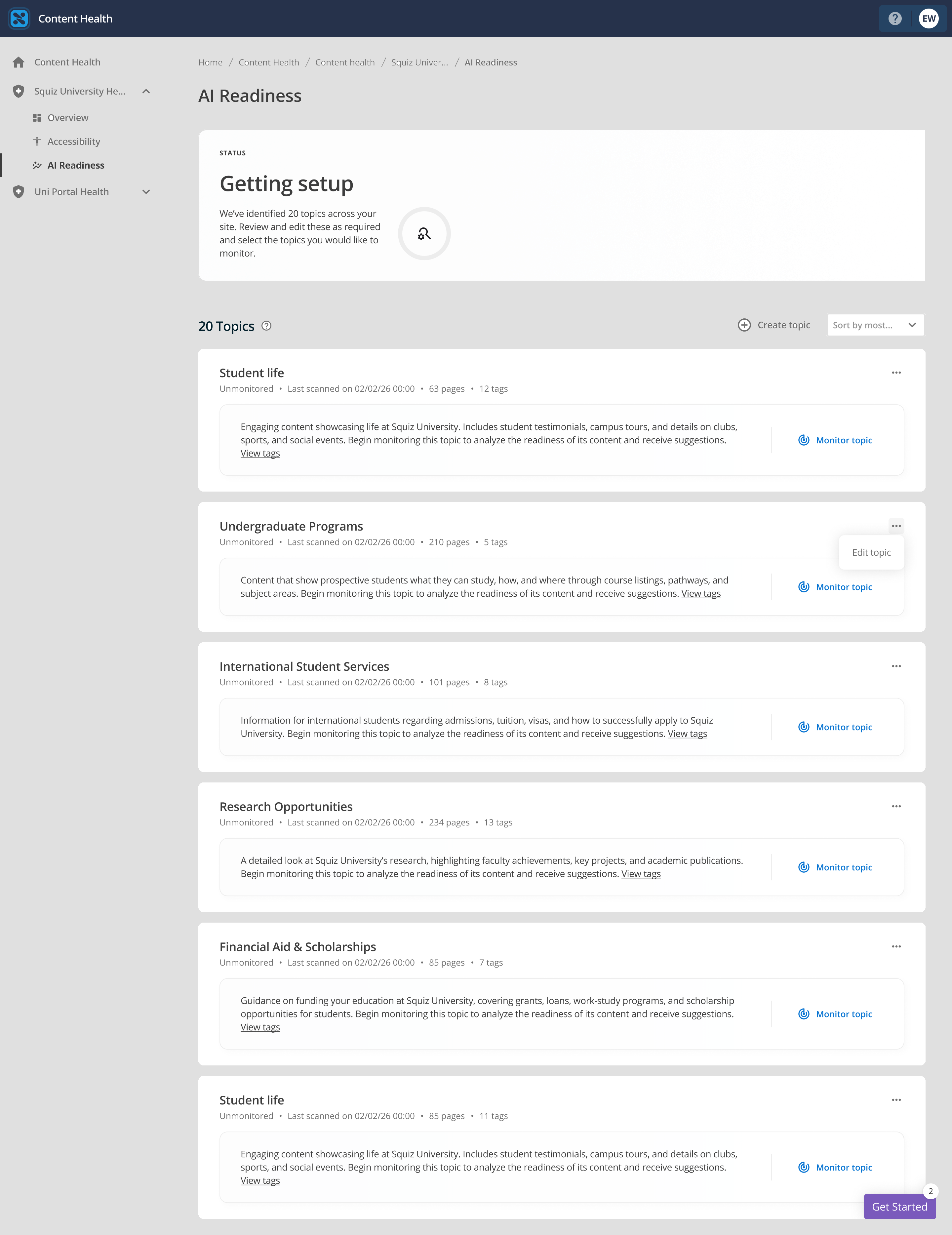 ai readiness dashboard