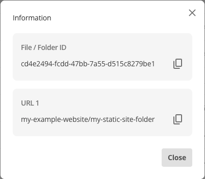file store ui information