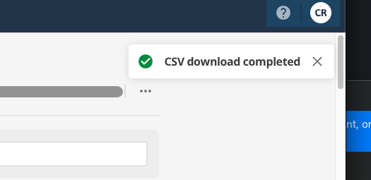 A message indicating that the file has been downloaded.